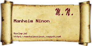 Manheim Ninon névjegykártya